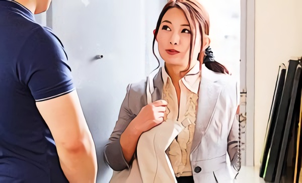 【一色桃子】むちむち巨乳美熟女（人妻）の女上司は欲求不満の淫乱痴女！リモートワークが終わった瞬間に部下の男性チンポを咥え込む激ピストンの濃密不倫セックス！！