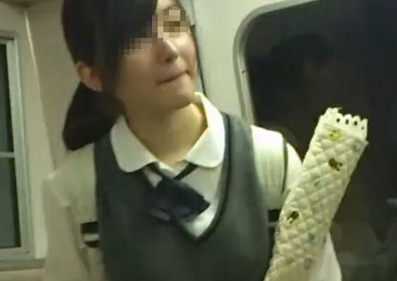 【盗撮】マジでアイドル以上に可愛いかも！某沿線電車内で隠し撮りされた正統派美少女のパンティ映像！